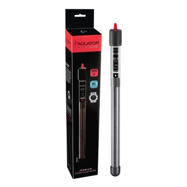 AQUATOP 300W Quartz Platinum Heater, Fully Submersible for 55-100 Gallons Fish Tanks, QPH-300